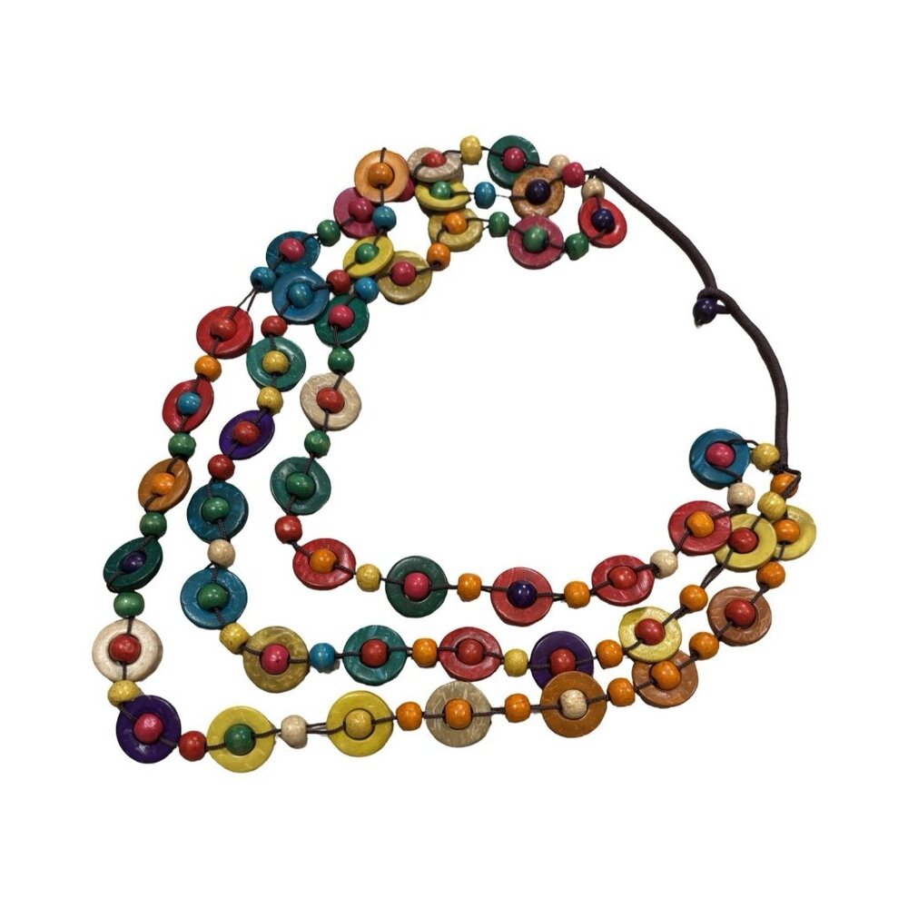 Boho Necklace Shell Beads Retro 60s Southwest Style Necklace